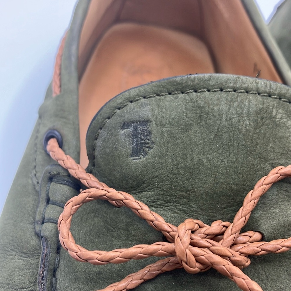 Tod’s Green Suede Tie Loafers - Size 12 - Picture 7 of 13